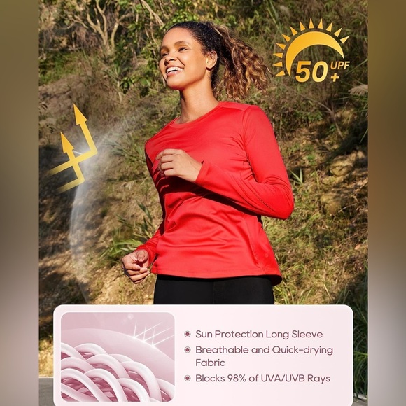 CRZ Yoga Women’s UPF 50+ Sun Long Sleeve Rash Guard Shirt Size Medium NWT - Picture 9 of 12